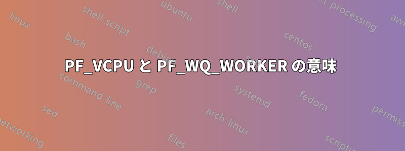 PF_VCPU と PF_WQ_WORKER の意味