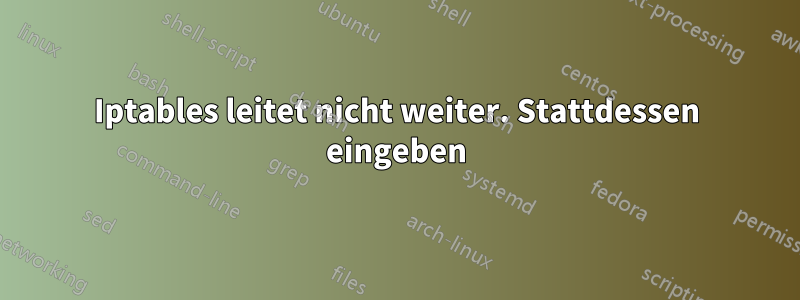 Iptables leitet nicht weiter. Stattdessen eingeben