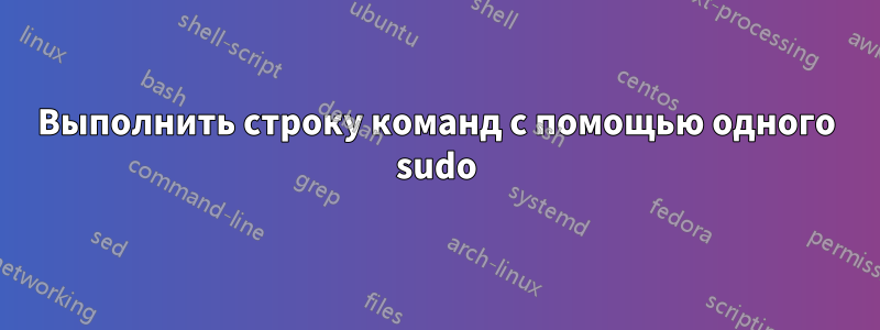 Выполнить строку команд с помощью одного sudo