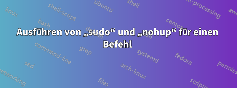 Ausführen von „sudo“ und „nohup“ für einen Befehl