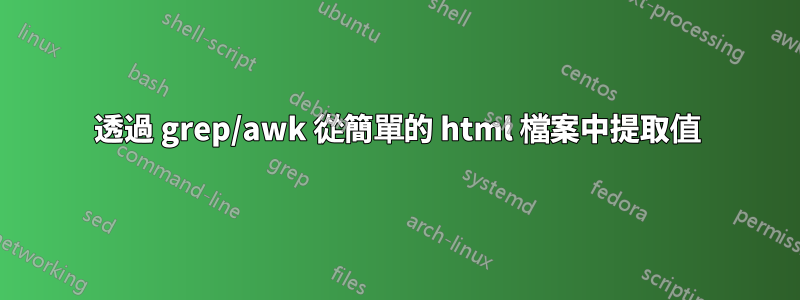 透過 grep/awk 從簡單的 html 檔案中提取值