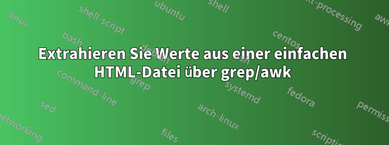 Extrahieren Sie Werte aus einer einfachen HTML-Datei über grep/awk