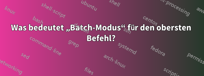 Was bedeutet „Batch-Modus“ für den obersten Befehl?