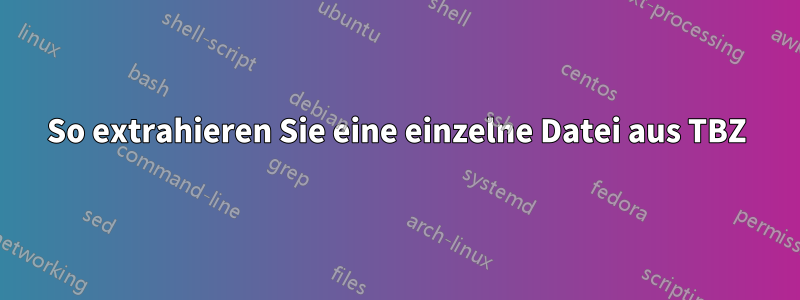 So extrahieren Sie eine einzelne Datei aus TBZ