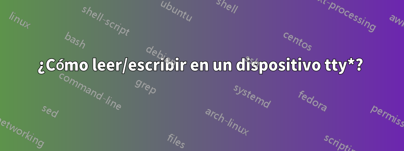 ¿Cómo leer/escribir en un dispositivo tty*?