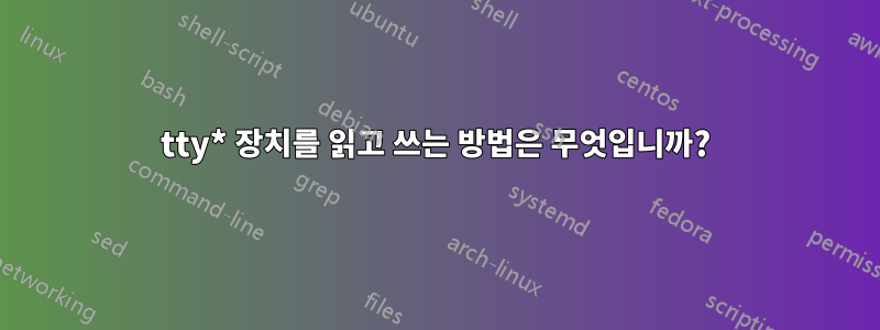 tty* 장치를 읽고 쓰는 방법은 무엇입니까?