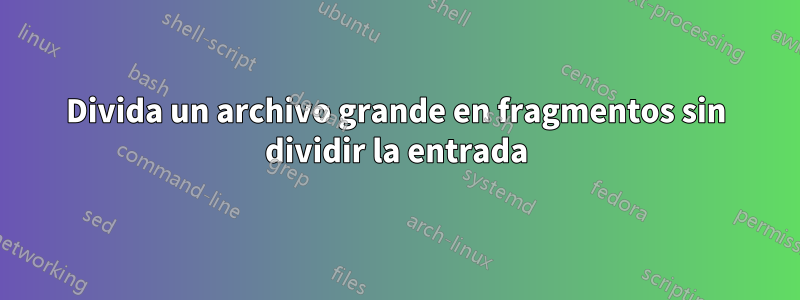 Divida un archivo grande en fragmentos sin dividir la entrada