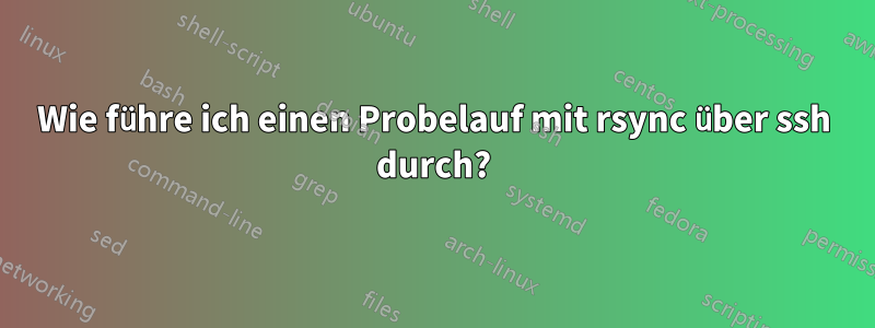 Wie führe ich einen Probelauf mit rsync über ssh durch?