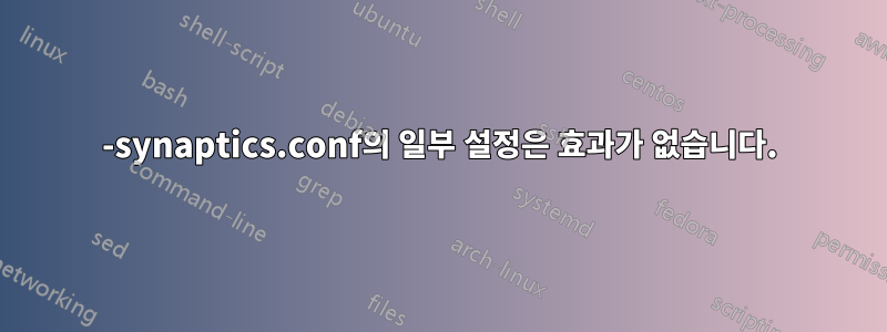 50-synaptics.conf의 일부 설정은 효과가 없습니다.