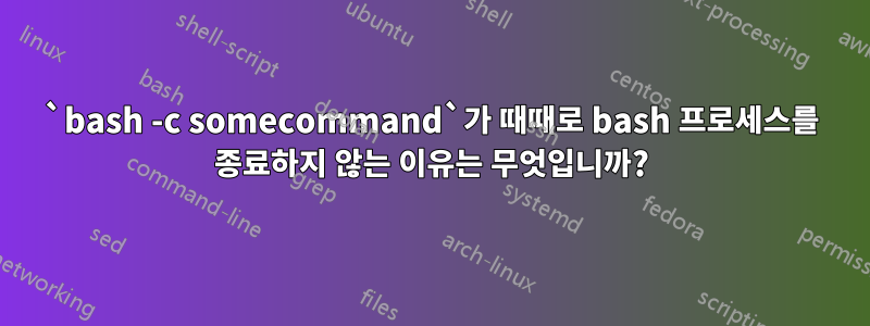 `bash -c somecommand`가 때때로 bash 프로세스를 종료하지 않는 이유는 무엇입니까?