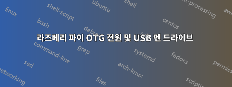 라즈베리 파이 OTG 전원 및 USB 펜 드라이브