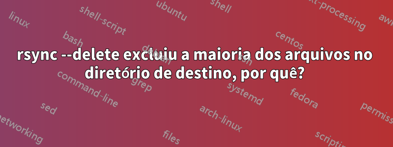 rsync --delete excluiu a maioria dos arquivos no diretório de destino, por quê?