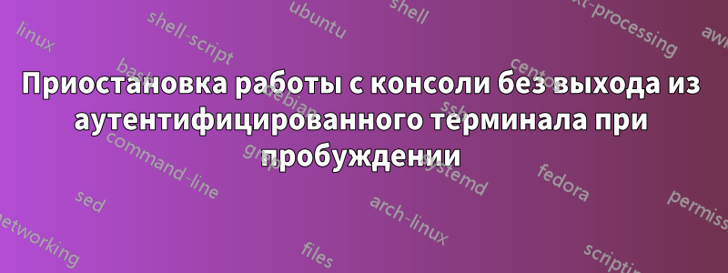 Приостановка работы с консоли без выхода из аутентифицированного терминала при пробуждении