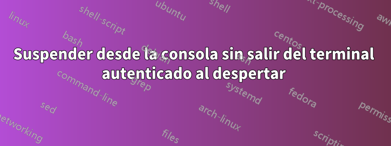 Suspender desde la consola sin salir del terminal autenticado al despertar