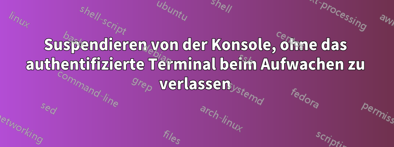 Suspendieren von der Konsole, ohne das authentifizierte Terminal beim Aufwachen zu verlassen