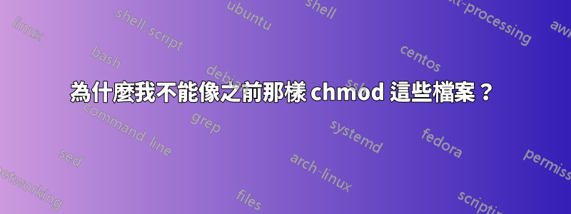 為什麼我不能像之前那樣 chmod 這些檔案？