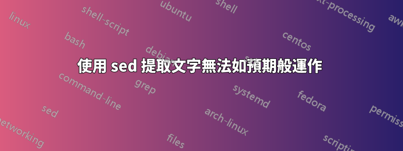 使用 sed 提取文字無法如預期般運作