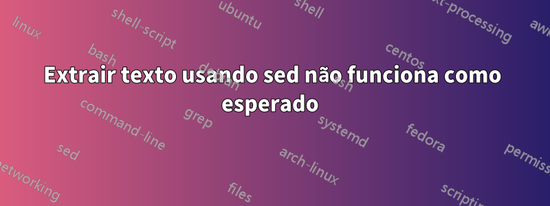 Extrair texto usando sed não funciona como esperado 