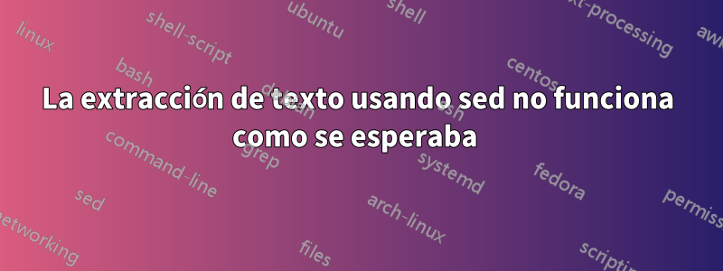 La extracción de texto usando sed no funciona como se esperaba 