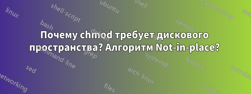 Почему chmod требует дискового пространства? Алгоритм Not-in-place?