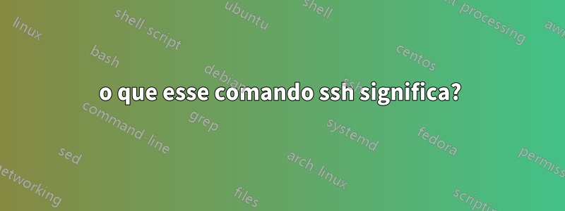 o que esse comando ssh significa?