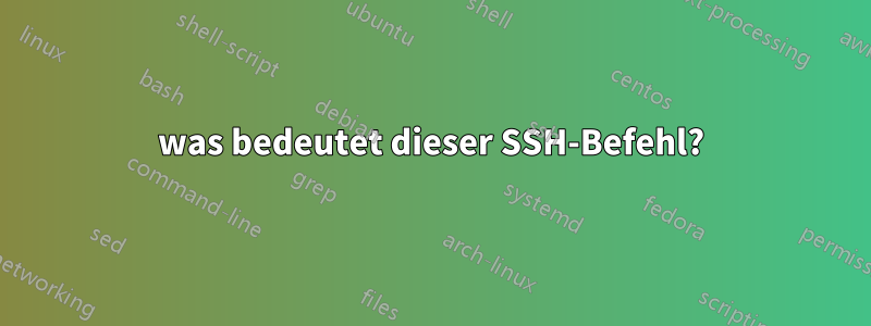 was bedeutet dieser SSH-Befehl?