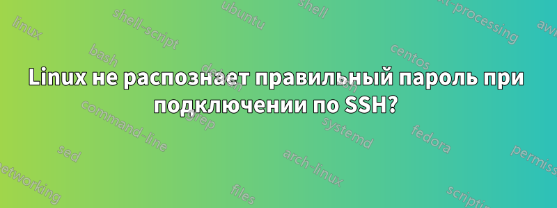 Linux не распознает правильный пароль при подключении по SSH?