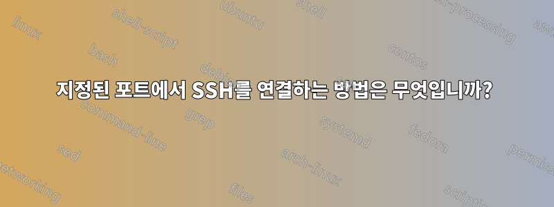 지정된 포트에서 SSH를 연결하는 방법은 무엇입니까?