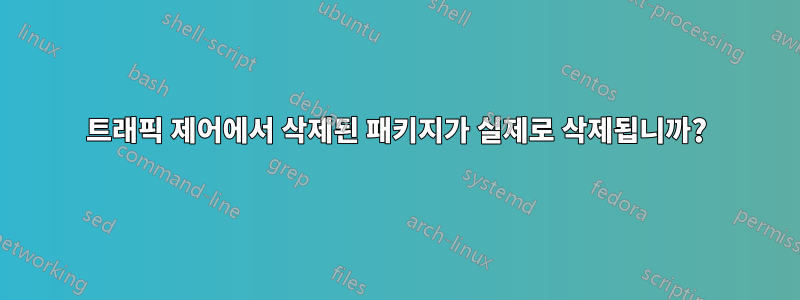 트래픽 제어에서 삭제된 패키지가 실제로 삭제됩니까?