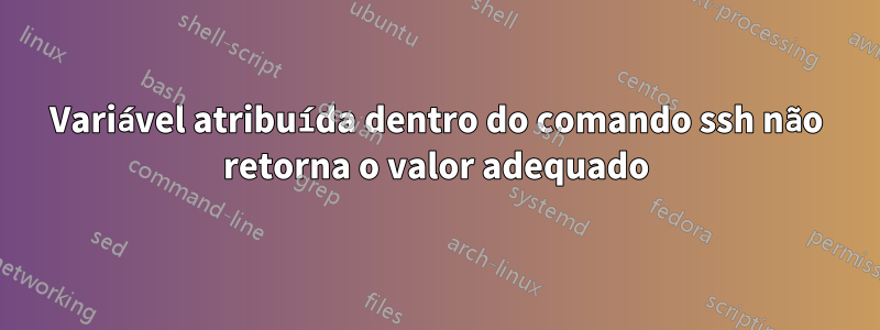 Variável atribuída dentro do comando ssh não retorna o valor adequado