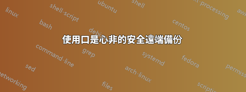 使用口是心非的安全遠端備份