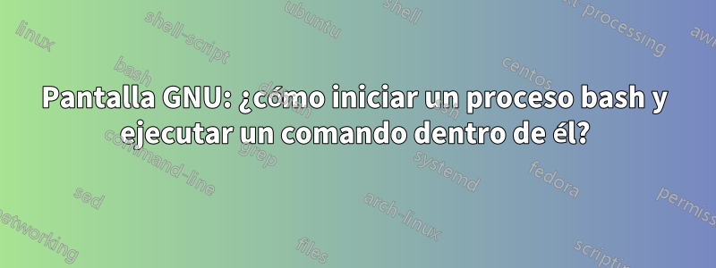 Pantalla GNU: ¿cómo iniciar un proceso bash y ejecutar un comando dentro de él?