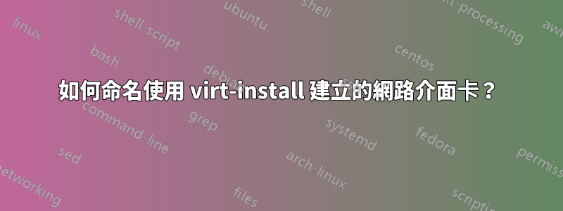 如何命名使用 virt-install 建立的網路介面卡？