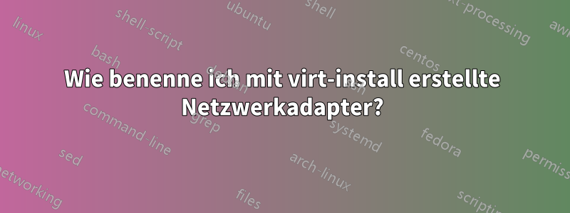 Wie benenne ich mit virt-install erstellte Netzwerkadapter?