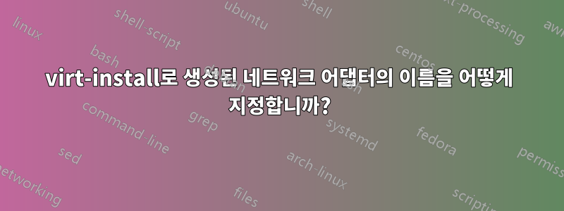 virt-install로 생성된 네트워크 어댑터의 이름을 어떻게 지정합니까?