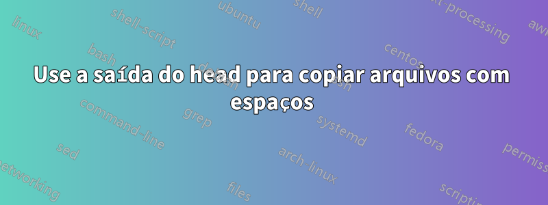 Use a saída do head para copiar arquivos com espaços