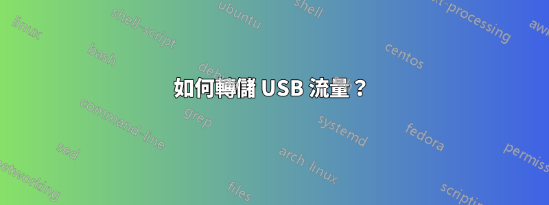 如何轉儲 USB 流量？