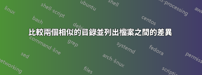 比較兩個相似的目錄並列出檔案之間的差異