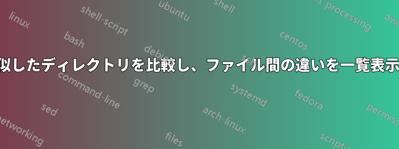 2つの類似したディレクトリを比較し、ファイル間の違いを一覧表示します