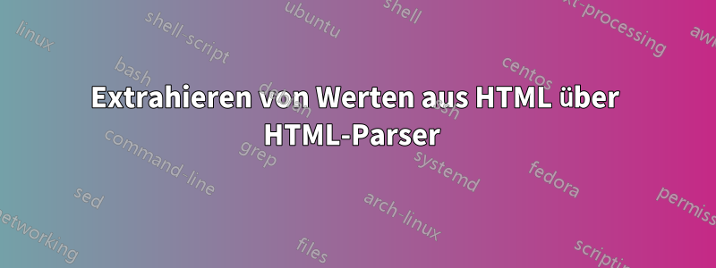 Extrahieren von Werten aus HTML über HTML-Parser 