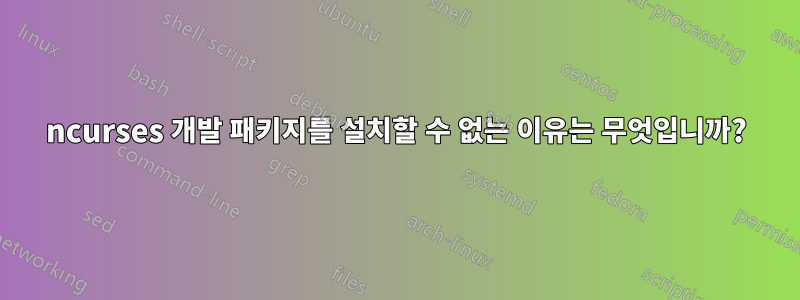 ncurses 개발 패키지를 설치할 수 없는 이유는 무엇입니까?