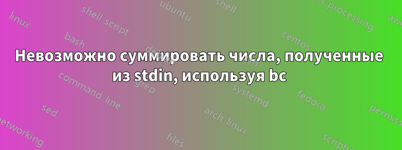 Невозможно суммировать числа, полученные из stdin, используя bc