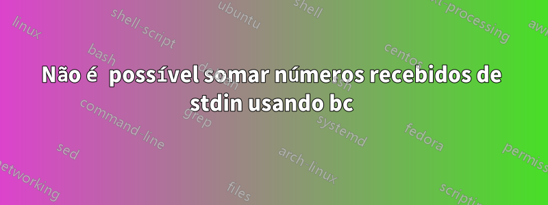 Não é possível somar números recebidos de stdin usando bc