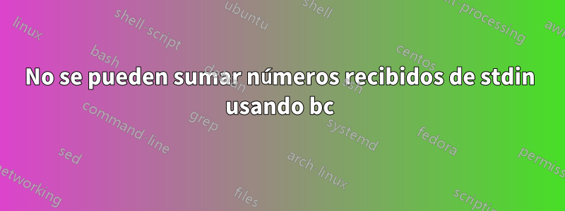 No se pueden sumar números recibidos de stdin usando bc