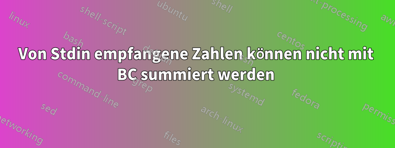 Von Stdin empfangene Zahlen können nicht mit BC summiert werden