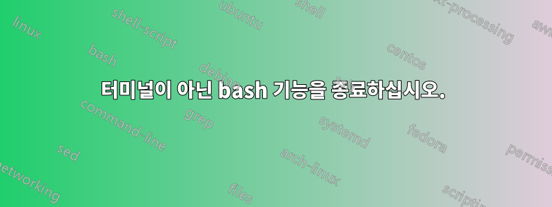 터미널이 아닌 bash 기능을 종료하십시오.