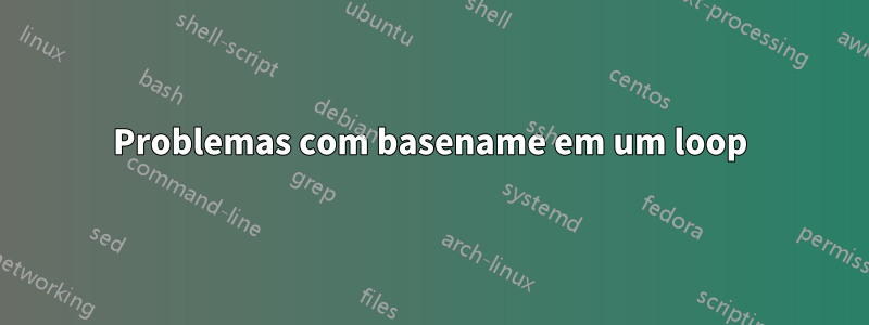 Problemas com basename em um loop