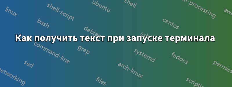 Как получить текст при запуске терминала