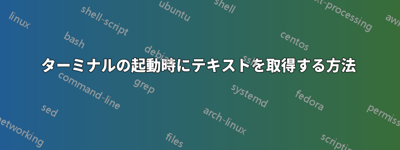 ターミナルの起動時にテキストを取得する方法