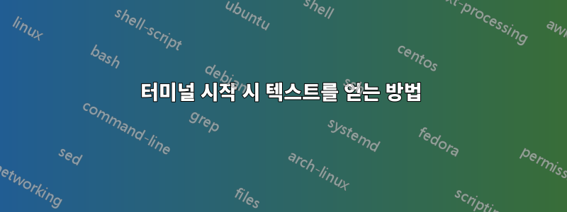 터미널 시작 시 텍스트를 얻는 방법